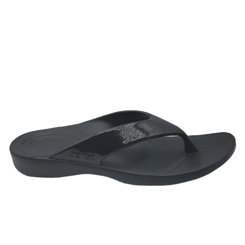 Aetrex Maui Womens black gloss