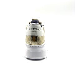 Bottero couro napa tenis blanco dorado