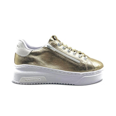 Bottero couro napa tenis blanco dorado