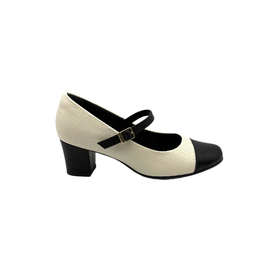 Piccadilly taco bajo blanco/negro #110185-10